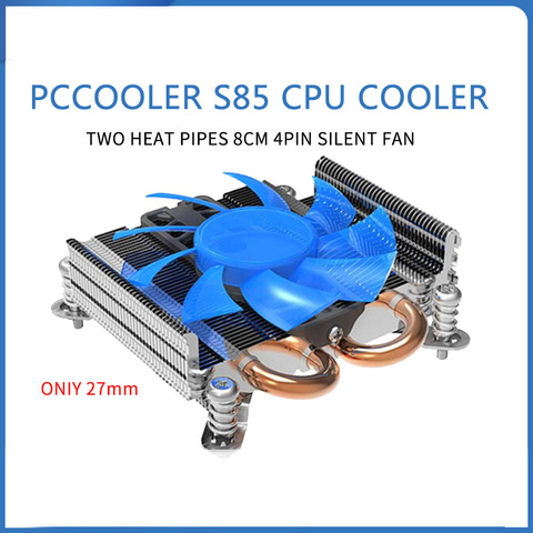 Pccooler-ventilador de enfriamiento para CPU S85/S89, 27mm, ultradelgado, HTPC 1U, mini funda todo en uno, 80mm, ventilador de refrigeración PWM, para Intel 775 115X ► Foto 1/6