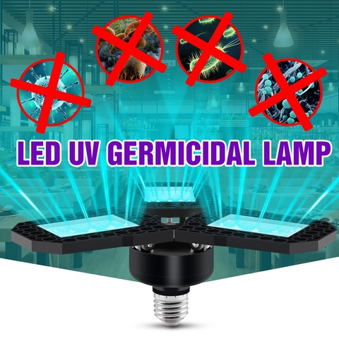 Lámpara esterilizadora de Led UV, luz Led Ultravioleta de 220V, Bombilla germicida de 110V, E27, UVC, ozono, 40W, 60W, 80W, 2835 ► Foto 1/6