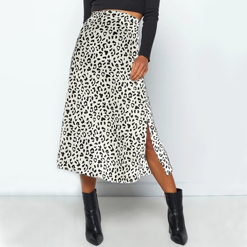 Falda midi Bohemia con estampado de leopardo para mujer, falda sexy con cremallera, Estilo vintage, veraniego, 2022 ► Foto 1/6