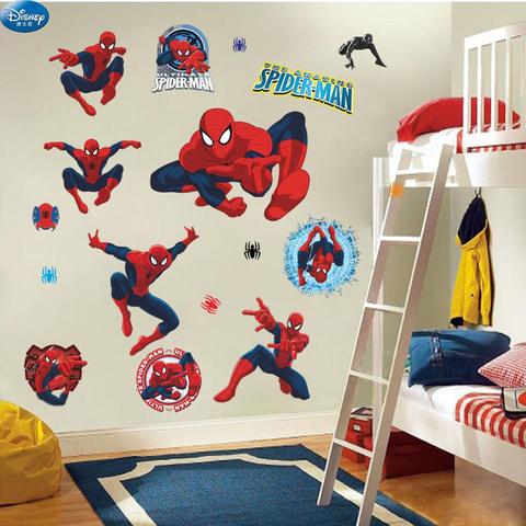 Pegatinas de pared decorativas de Spider-Man para decoración de habitación, pegatina de vinilo de PVC para adolescentes, Mural, decoración de Anime para oficina, guardería ► Foto 1/6