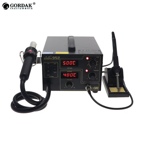 GORDAK 952 pantalla digital doble 2 en 1 Estación de Reparación Estación de desoldar SMD pistola de aire caliente Estación de soldadura termostática ► Foto 1/6
