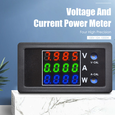 Voltímetro Digital LED DC 0-100V, 10A, 1000W, amperímetro, vatímetro, fuente de alimentación de voltaje, medidor de energía, Detector, Monitor ► Foto 1/6