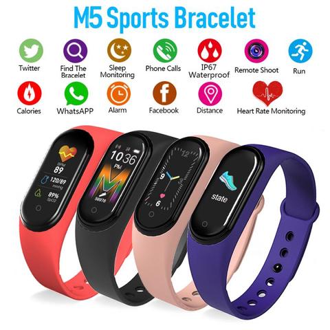 M5 banda inteligente 5 Fitness Tracker reloj pulsera de corazón de presión arterial Smartband supervisar la salud pulsera de las mujeres de los Hombres Nuevo ► Foto 1/6