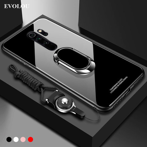 Para Xiaomi Redmi Note 8 Pro funda con anillo magnético de vidrio templado para Redmi Note 8 8A 7 9S Pro funda trasera con soporte de Marco suave ► Foto 1/6