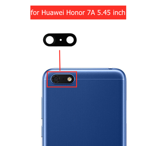 2 piezas para Huawei Honor 7A cámara trasera Cristal de lente de cámara trasera con pegamento 3M Honor 7A 5,45 pulgadas Reparación de piezas de repuesto ► Foto 1/1