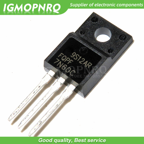 20 piezas FQPF7N60C 7N60C 7N60 600V 7A MOSFET, Canal N transistor TO-220F nuevo original ► Foto 1/1