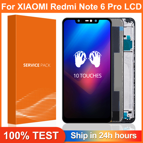 Calidad AAA para Xiaomi Redmi Note 6 Pro, pantalla LCD con marco Digitalizador de pantalla táctil, montaje para Redmi Note 6 Pro ► Foto 1/6