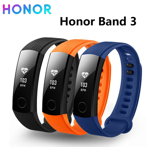 Huawei-pulsera inteligente Honor Band 3, resistente al agua, pantalla OLED de 0,91 pulgadas, panel táctil con supervisión del ritmo cardíaco, mensaje ► Foto 1/6