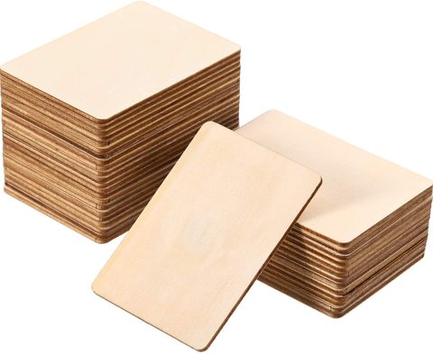 Cuadrados de madera en blanco para tallado, esquinas redondas sin terminar, recortes de madera cuadrados para proyectos artesanales, grabado láser, 30 Uds. ► Foto 1/6