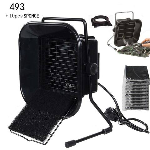 Envío Gratis 220 V/110 V enchufe UE/EE. UU. 30W 493 absorbente de humo de soldadura Extractor de humos con 10 esponja de filtro de carbón activado gratis ► Foto 1/6