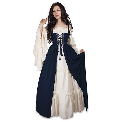 Vestido Medieval de S-6XL, disfraz de Halloween para mujeres, Vestido de princesa de talla grande ► Foto 1/5