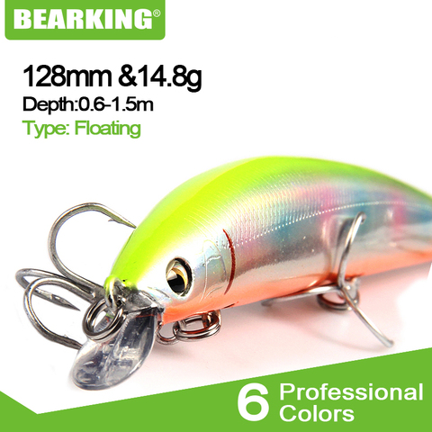 Bearking 1PC 12,8 cm 14,8g duro señuelo de pesca cigüeñal flotante lago de pesca carpa Wobblers cebos de pesca ► Foto 1/6