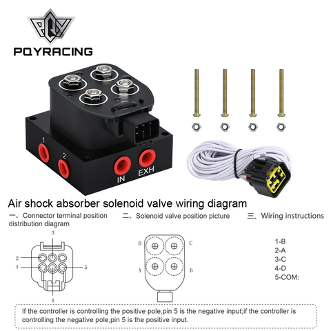 Auto/motocicleta 12V válvula de solenoide suspensión de aire Válvula de colector (0-200psi) Control Suspensión de bolsa de aire ► Foto 1/6