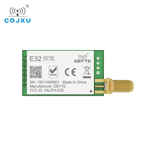 LoRa SX1278 SX1276 TXCO 433MHz 1W Módulo de radiofrecuencia E32-433T30D1B lora transmisor UART 433t30d de largo alcance 8000m inalámbrico, transceptor de rf ► Foto 1/5