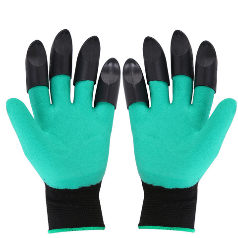 Guantes de goma de plástico ABS para jardín, 4/8 garras de mano, jardinería, excavación, plantación, guante de trabajo resistente al agua duradero, dispositivos para exteriores, 2 estilos ► Foto 1/6