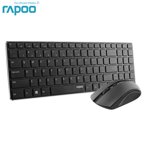 Rapoo-combinación de teclado y ratón inalámbricos, dispositivo ligero y ultrafino, cómodo y silencioso, 2,4G, 1000 DPI, portátil suave ► Foto 1/6