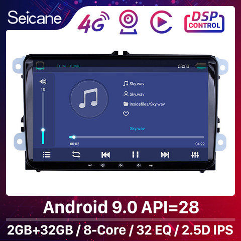 Seicane RAM 2GB ROM 32GB 9 pulgadas Android 10,0 Car Radio GPS reproductor Multimedia para VW/Volkswagen/Golf/Tiguan/Passat QLED DSP ► Foto 1/6