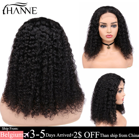 HANNE-Peluca de cabello humano rizado brasileño, 4x4, pelucas de cierre, 3 partes, sin pegamento, 150% de densidad, para mujeres negras ► Foto 1/6