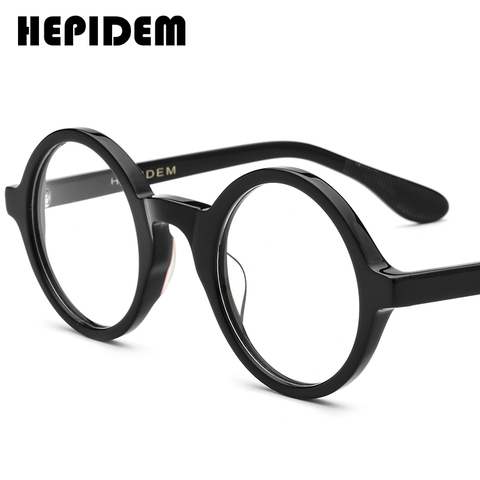 Gafas ópticas de acetato para hombre y mujer, anteojos con montura Retro completa, con círculo redondo Vintage, graduadas, gafas para Miopía ► Foto 1/6