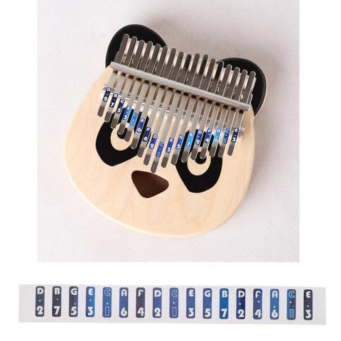 Kalimba etiqueta con escala de guitarra Musical, calcomanía de nota para Piano de pulgar Kalimba, percusión de dedo Kalimba, etiqueta engomada del logotipo de la llave de acero 12x1.5cm ► Foto 1/6