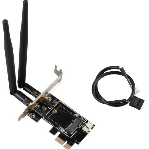 Adaptador de tarjeta de red WiFi Bluetooth inalámbrico de escritorio DIEWU PCIe a tarjeta de expansión M.2 adaptador Wifi para NGFF M.2 ► Foto 1/5