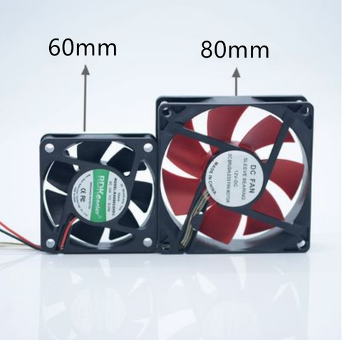 Ventilador de refrigeración para chasis de 6cm y 8cm, 3 pines + 4P, conector doble, marco negro, Hoja Roja, adecuado para radiador refrigerado por agua de 60mm y 80mm ► Foto 1/4