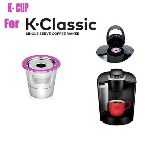 Accesorios de filtro de café de taza K reutilizable de acero inoxidable para Keurig k-classic, k-mini, k-cafe, k-latte ► Foto 1/6