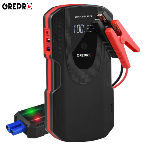 Arrancador de batería de coche 1000A, batería de emergencia de 12V, potenciador automático, Banco de energía potente, luz LED ► Foto 1/6