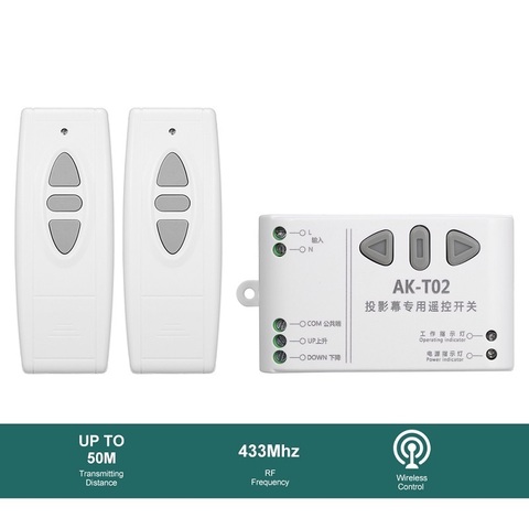 Control remoto inalámbrico para el hogar inteligente, controlador de Motor de pantalla de proyección, 433Mhz, CA, 110V, 220V ► Foto 1/6