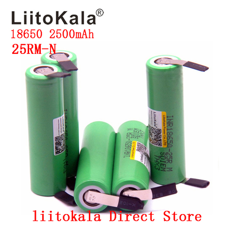 2022 nuevo 1-10 unids/lote liitokala original 18650 batería 2500mah INR18650 25RM 20A descarga de baterías de litio ► Foto 1/6