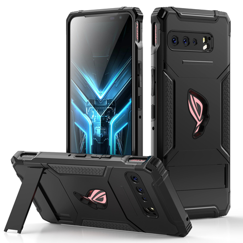 ZSHOW-Funda de armadura para ASUS ROG Phone 3, funda de gatillo de aire Compatible con soporte y enchufe de polvo, protección contra caídas de grado militar ► Foto 1/1