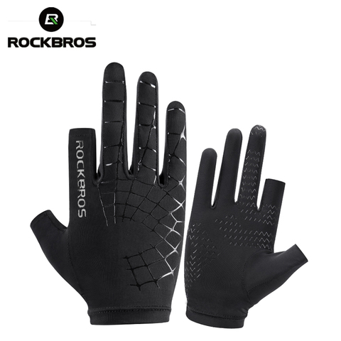 ROCKBROS-guantes de ciclismo transpirables para hombre y mujer, antideslizantes, elásticos, para conducir, senderismo, ciclismo de montaña al aire libre ► Foto 1/6