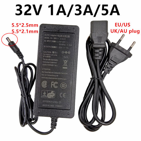 32 V 1A 3A 5A universal 110V 220V AC a DC adaptador de corriente de alimentación 32 voltios dc ac adaptador 32 V ac/dc adaptador de 5,5x2,5mm de ► Foto 1/6