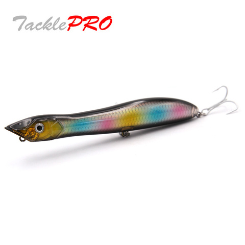 TacklePRO-Señuelo PO09 con ganchos Mustad para pesca, cebo con forma de lubina, lucio flotante, cabeza de serpiente, 135 mm, 26 g, 1 unidad ► Foto 1/6