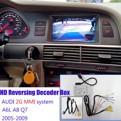 Vista trasera de coche a cámara para Audi MMI Sistema de 2G a6l A8 Q7 adaptador Original de pantalla cámara de copia de seguridad decodificador ► Foto 1/6