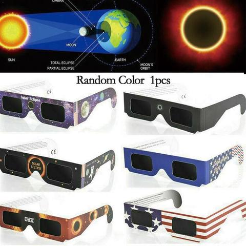 Gafas de papel Solar Eclipse, 1 Uds., gafas de Color aleatorio, gafas solares de observación para exteriores, gafas de Eclipse Anti-uv J9C9 ► Foto 1/6