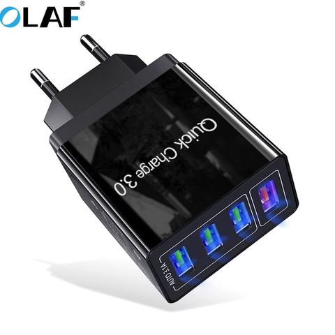 OLAF-cargador USB de carga rápida 3,0 QC3.0 Turbo, adaptador de teléfono móvil con cargador de enchufe de la UE/EE. UU./Reino Unido para iPhone, Samsung y Xiaomi ► Foto 1/6