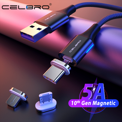 Cable magnético Micro Usb tipo C de 1,5 m y 2m, cargador magnético de carga rápida 5A para Huawei, Samsung Galaxy S20 Plus Ultra 20 ► Foto 1/6