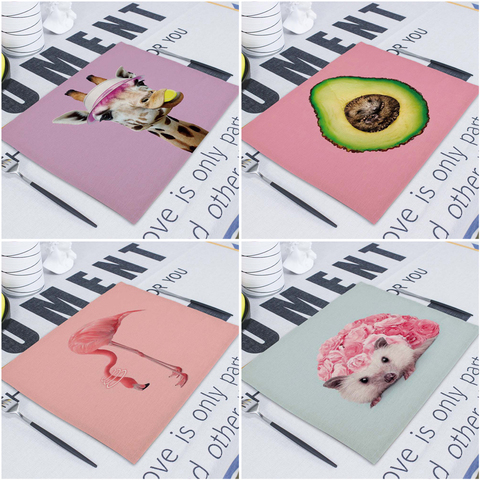 Posavasos con dibujos de animales para bebidas, Mantel Individual para mesa de comedor, posavasos, salvamanteles de mesa Individual ► Foto 1/6