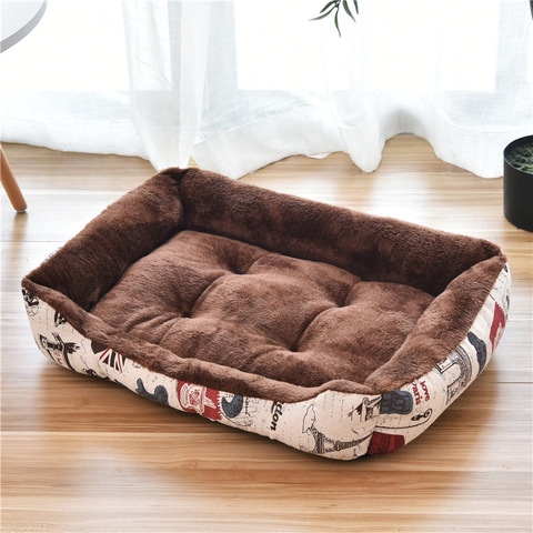 Cama de perro de 80x60cm, cojín para cachorro, Perrera de talla grande, cama blanda, cestas para perros pequeños y grandes, sofá suave, almohadilla para animales ► Foto 1/6