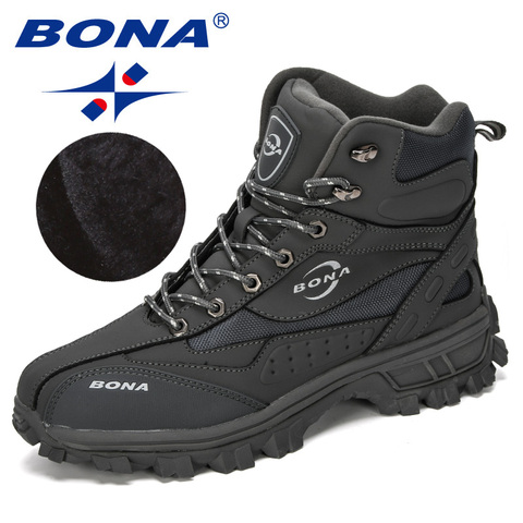 BONA-zapatos de cuero para hombre, calzado de escalada y pesca, para exteriores, de felpa, cómodos, de alta calidad, para invierno, nuevos diseñadores ► Foto 1/6