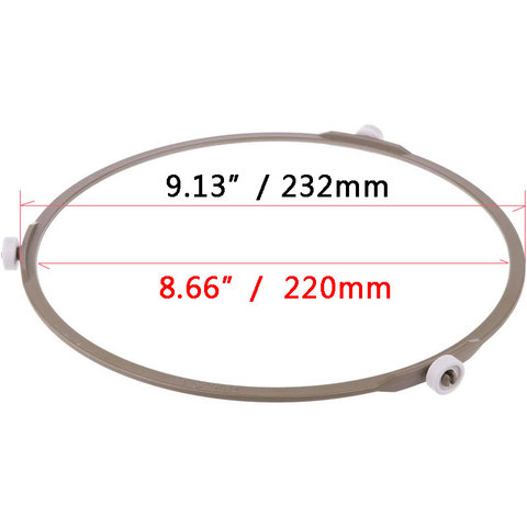 Bandeja redonda de vidrio para microondas de 232mm de diámetro, soporte de anillo giratorio con rodillo, piezas para horno microondas ► Foto 1/6