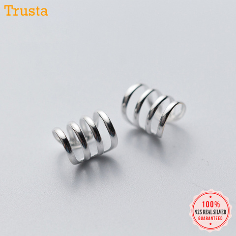 Pendientes Trustdavis 100% Plata de Ley 925 de 3, 4 y 5 capas para mujer, sin pendientes para Piercing, joyería DA192 ► Foto 1/5