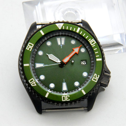 Reloj mecánico automático para hombre, pulsera de reloj de buceo con esfera aséptica verde, movimiento NH35A, SK007 ► Foto 1/5