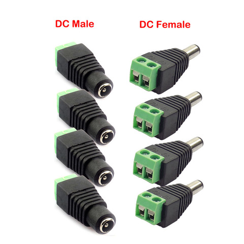 1 Uds 12V DC macho hembra enchufe CCTV Cámara 5,5x2,1mm DC Cable de alimentación hembra conector Jack a conexión led tira de luz ► Foto 1/6