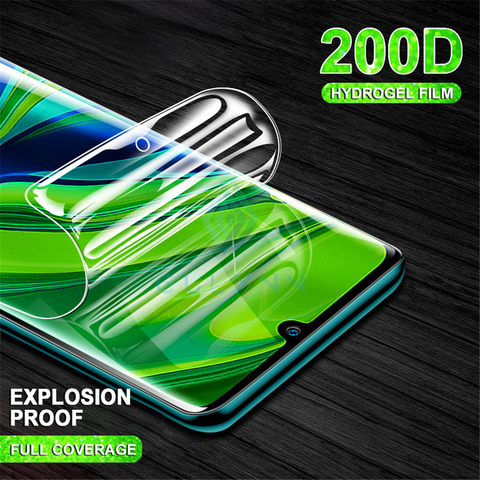 Protector de pantalla de hidrogel 99D para Xiaomi, película protectora de hidrogel para Xiaomi Redmi K30 K20 Note 7 8 9 9S 8T Pro Mi 9 10 SE A2 A3 Lite 9T Poco X2 F1 Mi Note 10 ► Foto 1/6