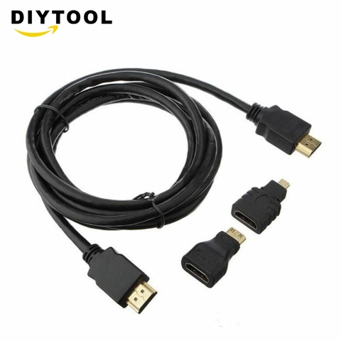 Cable adaptador 3 en 1 HD HDMI a Mini/Micro HDMI, conjunto de accesorios de alta velocidad ► Foto 1/4