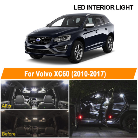 Blanco Canbus Error gratuito bombillas de coche juego de luz Interior LED para 2010-2015, 2016, 2017 Volvo XC60 lectura de techo de la licencia ► Foto 1/6