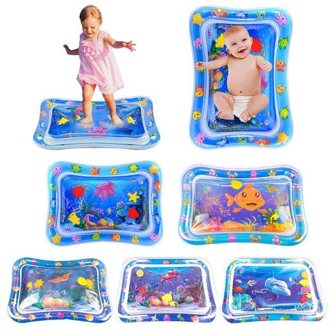 Tapete de agua inflable para niños, colchoneta de juegos de actividades divertidas, almohadilla de PVC para gatear, cojín de agua para niños, juguetes de verano para bebés de 6x50cm ► Foto 1/6