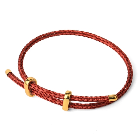 CSJA-brazaletes de cuerda de hilo rojo para mujer, pulsera de la suerte, cuerda trenzada 2022, joyería ajustable de acero inoxidable, bisutería G434 ► Foto 1/6